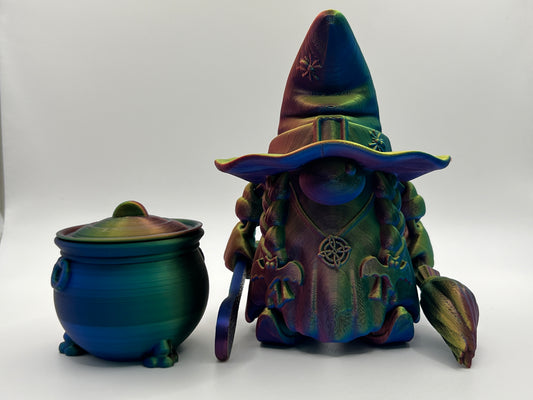 Halloween Gnome Witch with Culdron